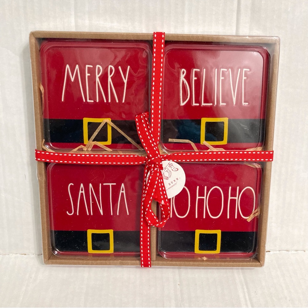 Christmas Festive Ceramic Coaster Set Rae Dunn